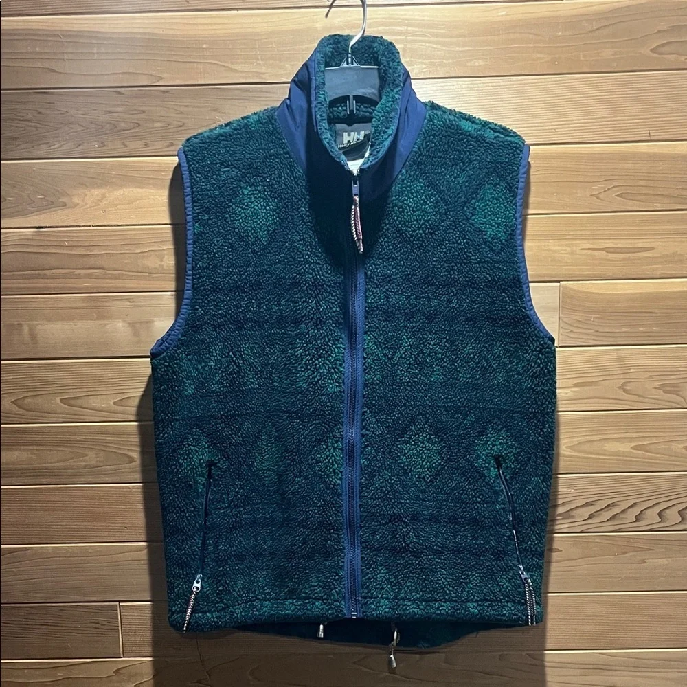 VINTAGE UNISEX HELLY HANSEN AZTEC PATTERN VEST MEDIUM